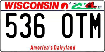 WI license plate 536OTM