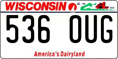 WI license plate 536OUG