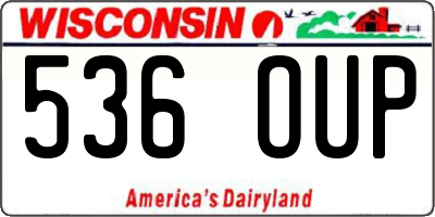 WI license plate 536OUP