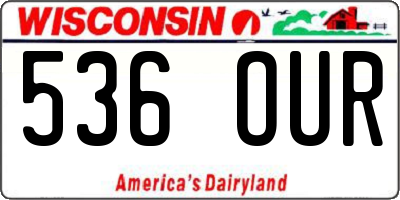 WI license plate 536OUR