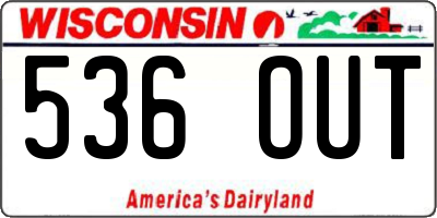 WI license plate 536OUT