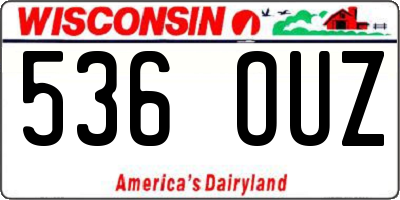 WI license plate 536OUZ