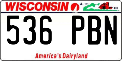 WI license plate 536PBN