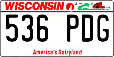 WI license plate 536PDG