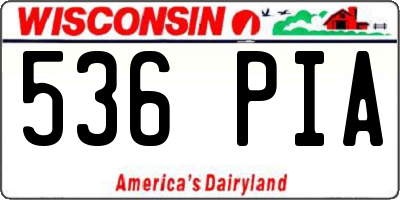 WI license plate 536PIA