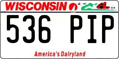 WI license plate 536PIP