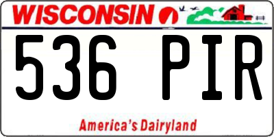 WI license plate 536PIR