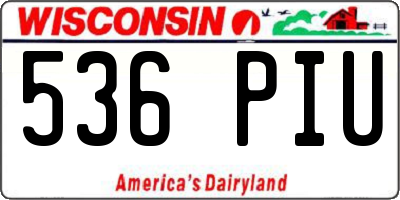 WI license plate 536PIU