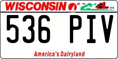 WI license plate 536PIV
