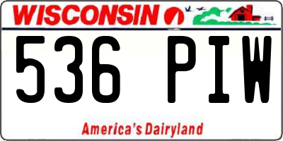 WI license plate 536PIW