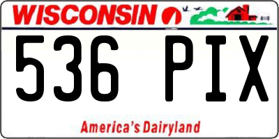 WI license plate 536PIX