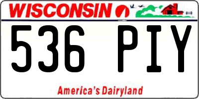 WI license plate 536PIY