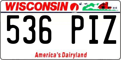 WI license plate 536PIZ