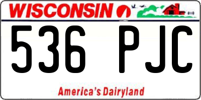WI license plate 536PJC