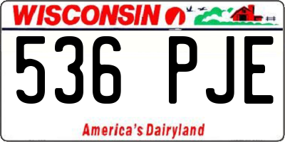 WI license plate 536PJE
