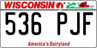 WI license plate 536PJF