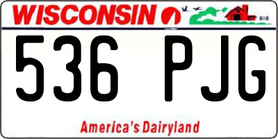 WI license plate 536PJG
