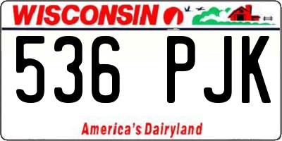 WI license plate 536PJK