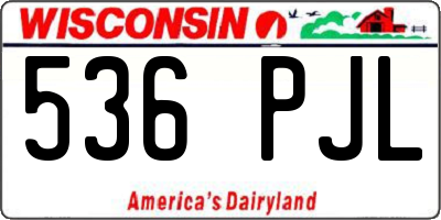 WI license plate 536PJL