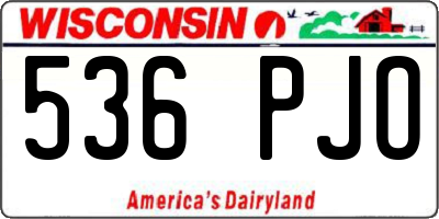 WI license plate 536PJO