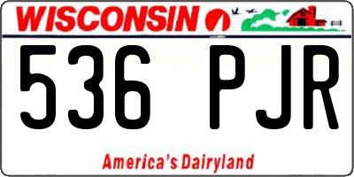 WI license plate 536PJR