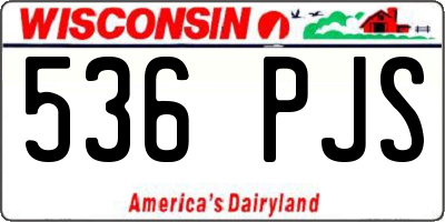 WI license plate 536PJS