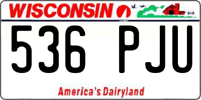 WI license plate 536PJU