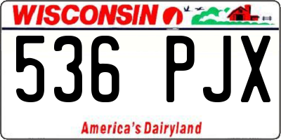 WI license plate 536PJX