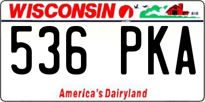 WI license plate 536PKA