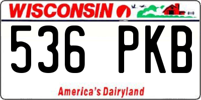 WI license plate 536PKB