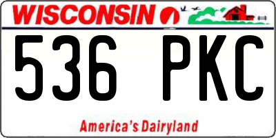 WI license plate 536PKC
