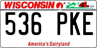 WI license plate 536PKE