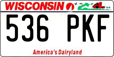 WI license plate 536PKF