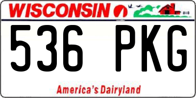 WI license plate 536PKG