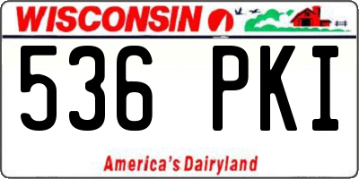 WI license plate 536PKI