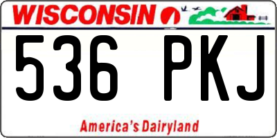 WI license plate 536PKJ