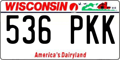 WI license plate 536PKK