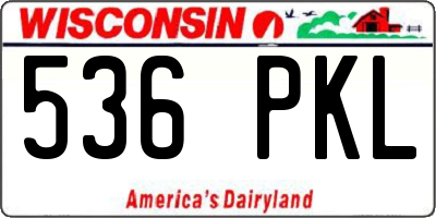 WI license plate 536PKL
