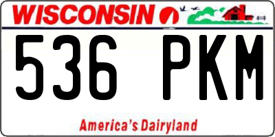 WI license plate 536PKM