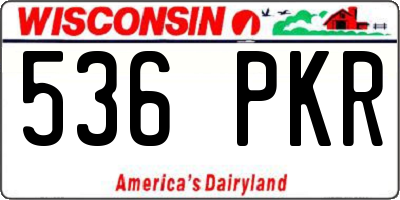 WI license plate 536PKR