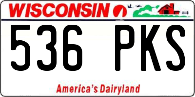 WI license plate 536PKS