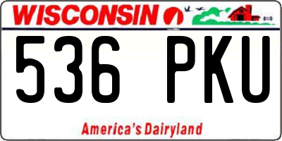 WI license plate 536PKU