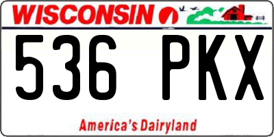 WI license plate 536PKX