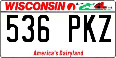WI license plate 536PKZ