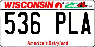 WI license plate 536PLA
