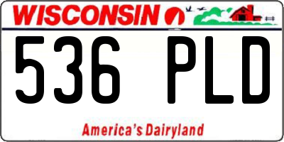 WI license plate 536PLD
