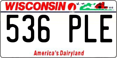 WI license plate 536PLE