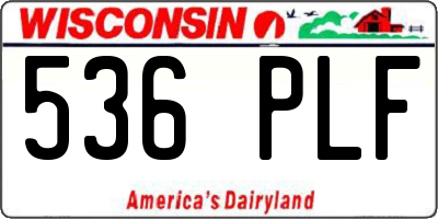 WI license plate 536PLF