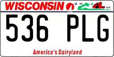 WI license plate 536PLG