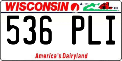WI license plate 536PLI